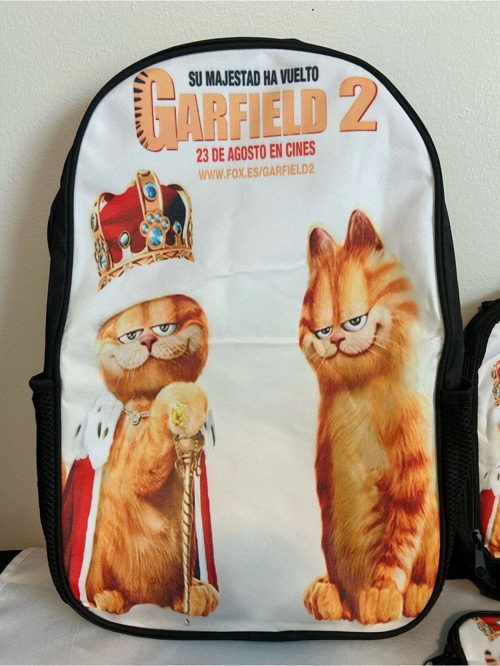 Garfield 2 Kids Backpack Set - White and Black
